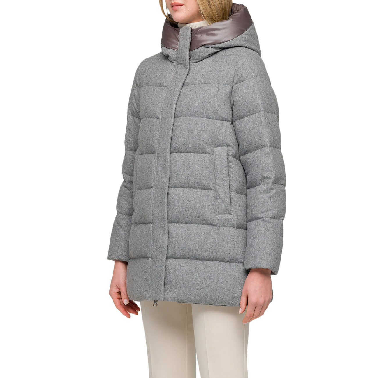 HOX Piumino In Lana Lungo Con Zip Laterali XD6749 FW21 EMATITE 