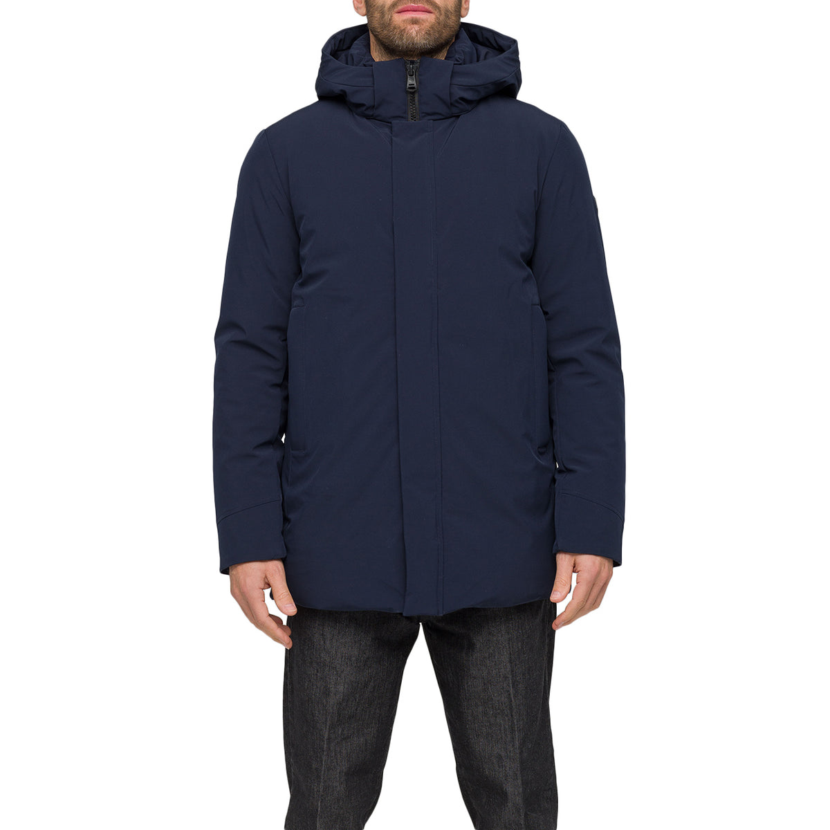 HOX Imbottito Lungo Tecnico Con Cappuccio XU5703 TPL25 BLUE 