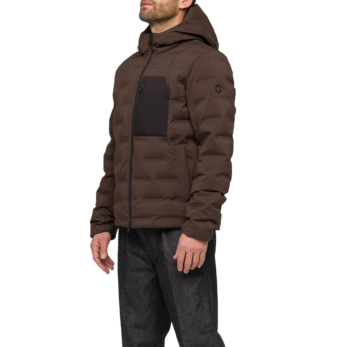 HOX Piumino Trapuntato Con Cappuccio XU5713 DF30 MOCHA 