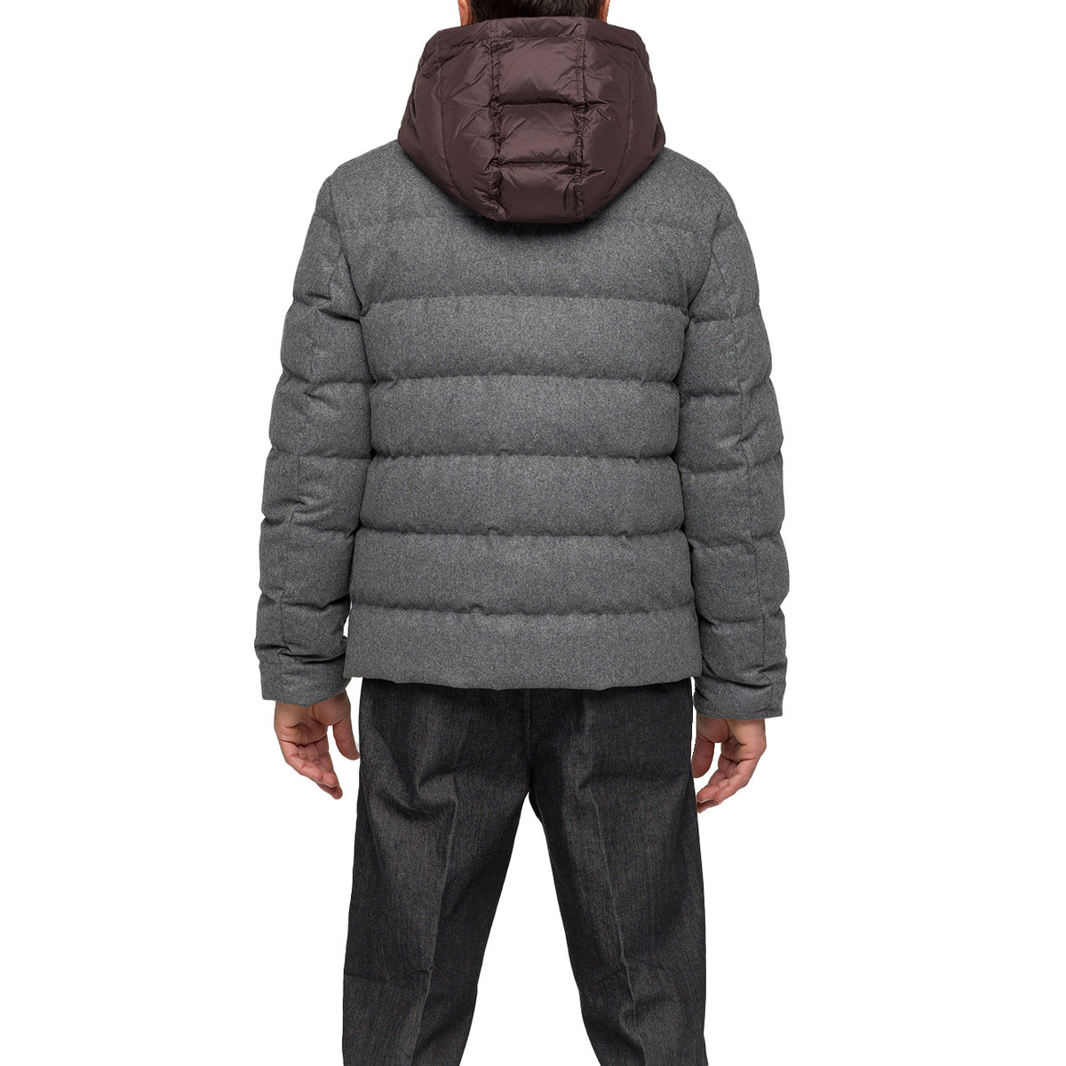 HOX Piumino In Lana Con Cappuccio XU5715 FW70 SMOKE GREY 