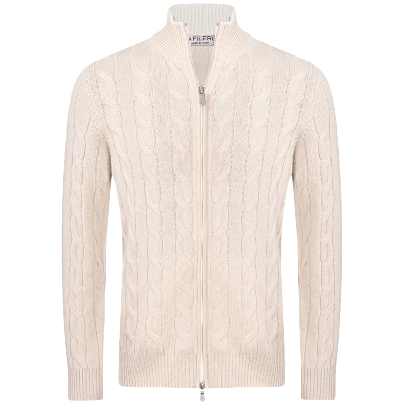 LA FILERIA Maglia Full Zip 23161/19672 113 ECRU 