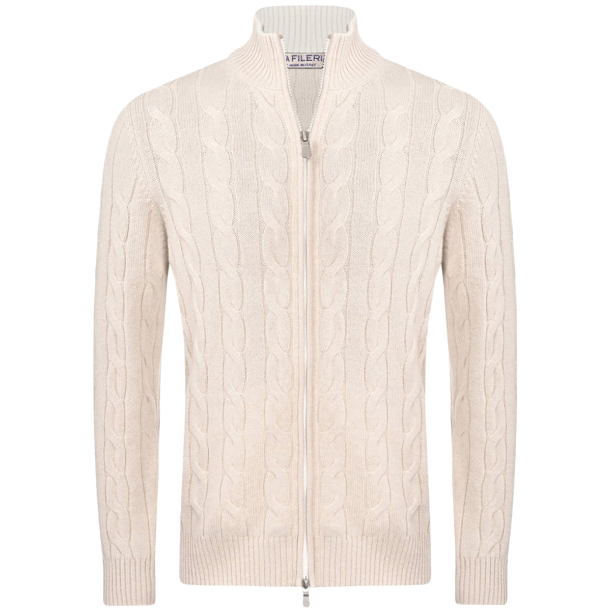 LA FILERIA Maglia Full Zip 23161/19672 113 ECRU 