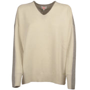 MA PETITE CAPSULE Pullover scollo a V MHE221 02 ECRU 