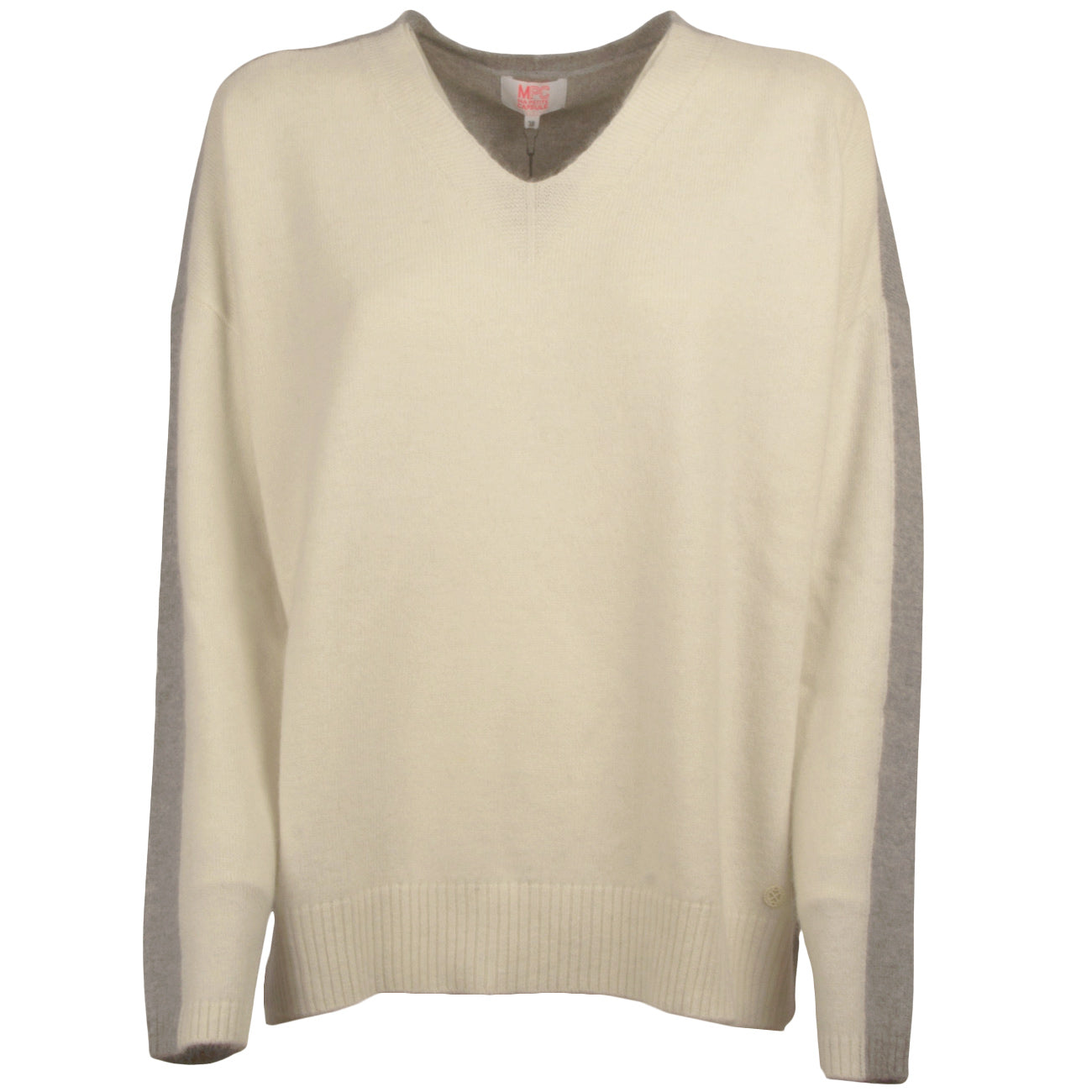 MA PETITE CAPSULE Pullover scollo a V MHE221 02 ECRU 