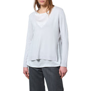 MAIDA MILA Maglia Con Scollo V In Viscosa E Top In Seta 1061 009 PERLA 