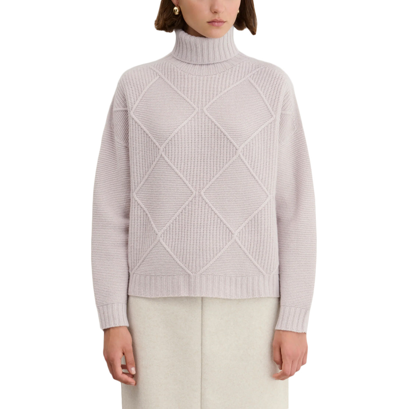 MAIDA MILA Maglia Con Rombi 8208 ROSA PALLIDO 