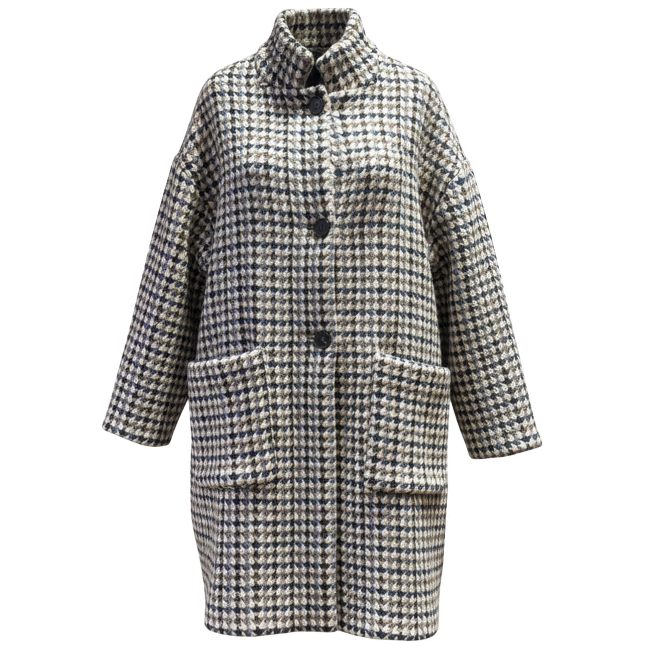 MASCHERONI Cappotto Giosue Micro Pied De Poule EC001WT5042 752 NAVY BEIGE 
