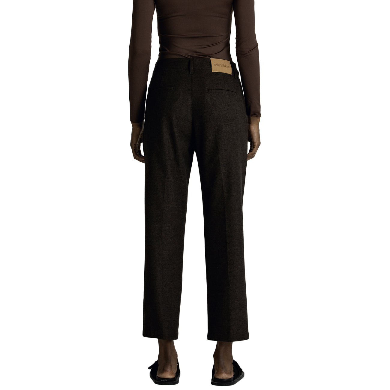 NOIR E BLEU Pantalone In Flanella Marrone DENISE 48 MARRONE 