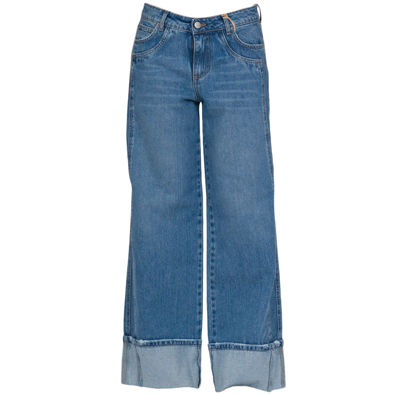 NOIR E BLEU Jeans Poppy 1 Con Risvolto POPPY 1 DENIM CHIARO 