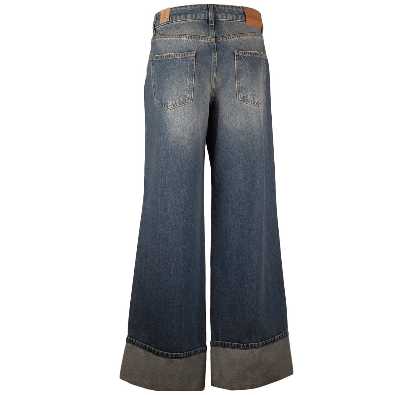 NOIR E BLEU Jeans Poppy L32 Con Risvolto POPPY L32 DENIM MEDIO 