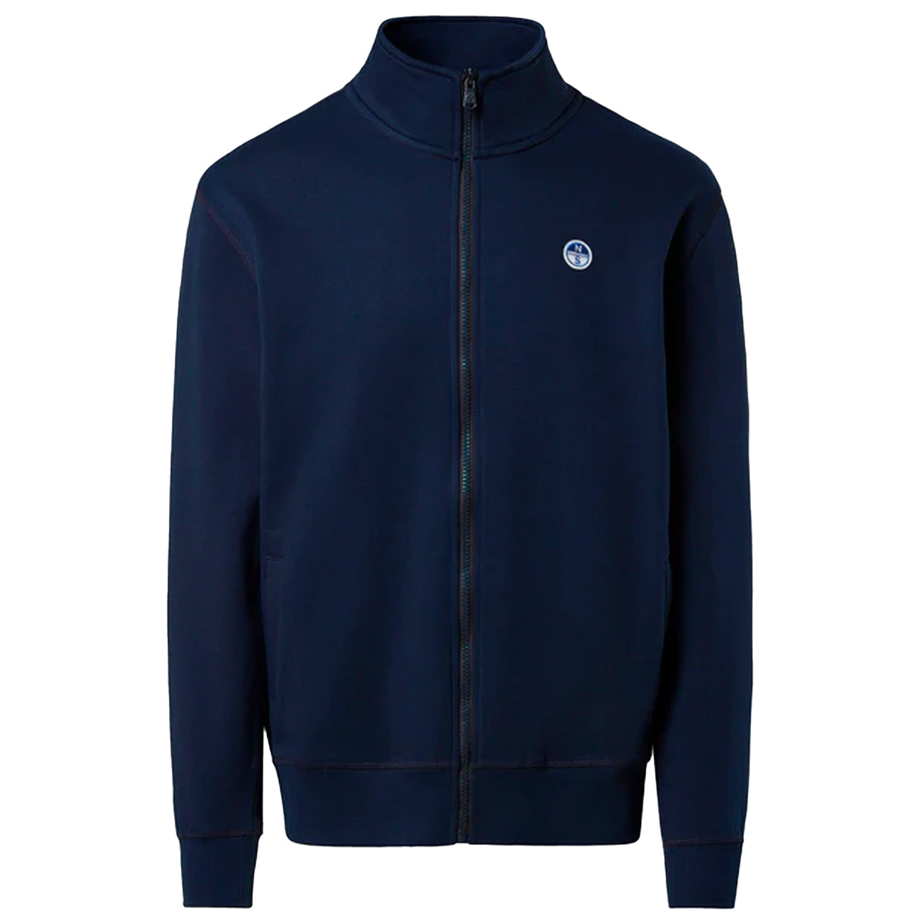 NORTH SAILS Felpa Con Patch Logo E Zip Blu 691256 0802 NAVY BLUE 