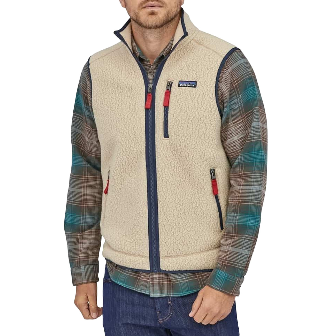 PATAGONIA Gilet In Pile Retrò 22821 PNSM/PELICAN W/SMOL BLUE 