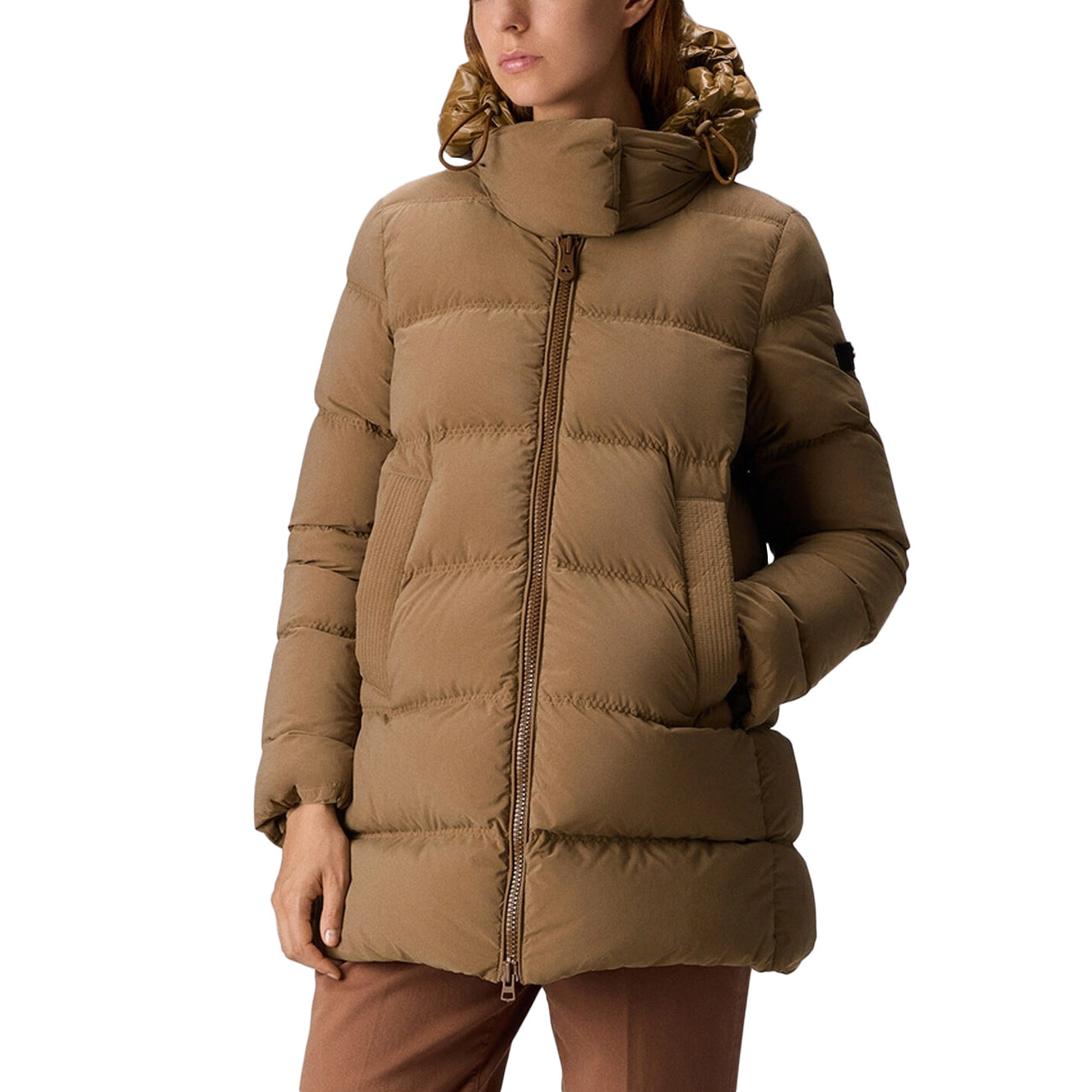 PEUTEREY Piumino Con Cappuccio In Contrasto Unix Ml Bmat PED4838 01190986 894ID BROWN 