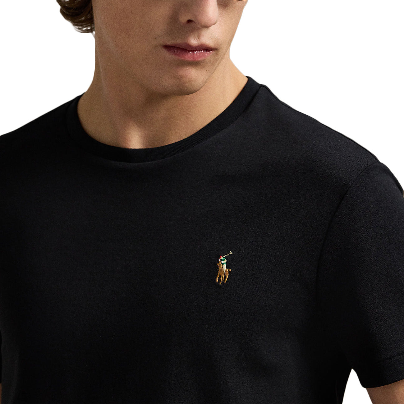 POLO RALPH LAUREN T-Shirt In Cotone Custom Slim Fit Uomo Polo Black 710740727 001 POLO BLACK 