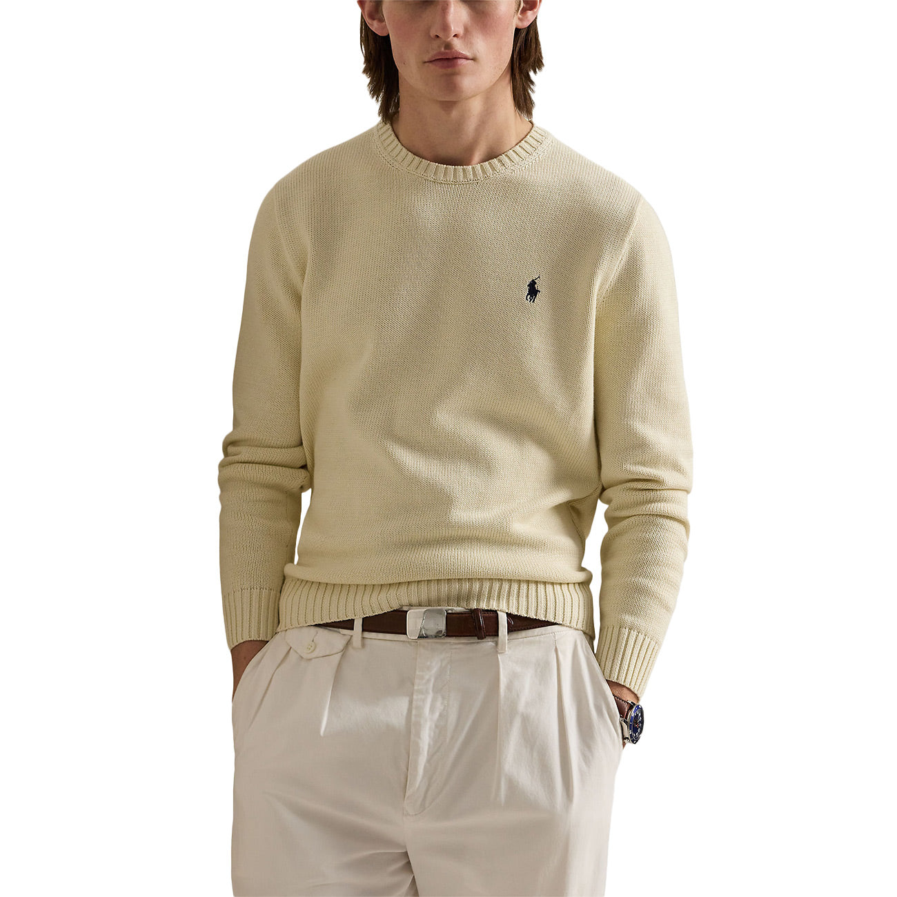 POLO RALPH LAUREN Maglione Girocollo In Cotone 710810846 035 ANDOVER CREAM 
