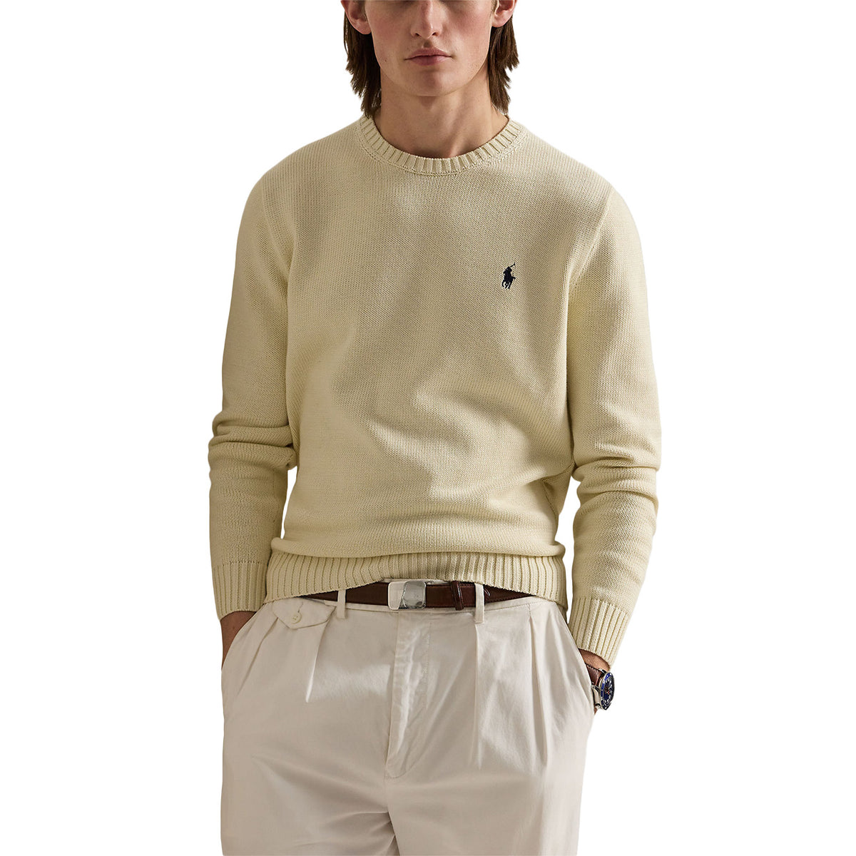 POLO RALPH LAUREN Maglione Girocollo In Cotone 710810846 035 ANDOVER CREAM 