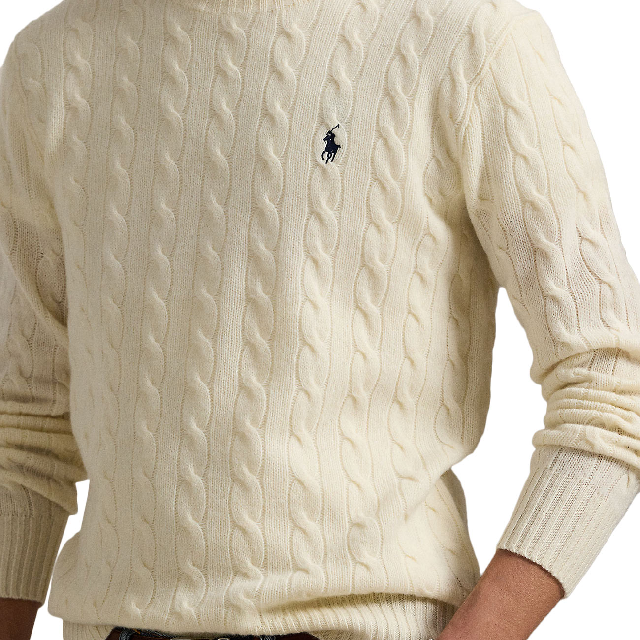 POLO RALPH LAUREN Maglia In Lana E Cashmere A Trecce 710876762 010 ANDOVER CREAM 