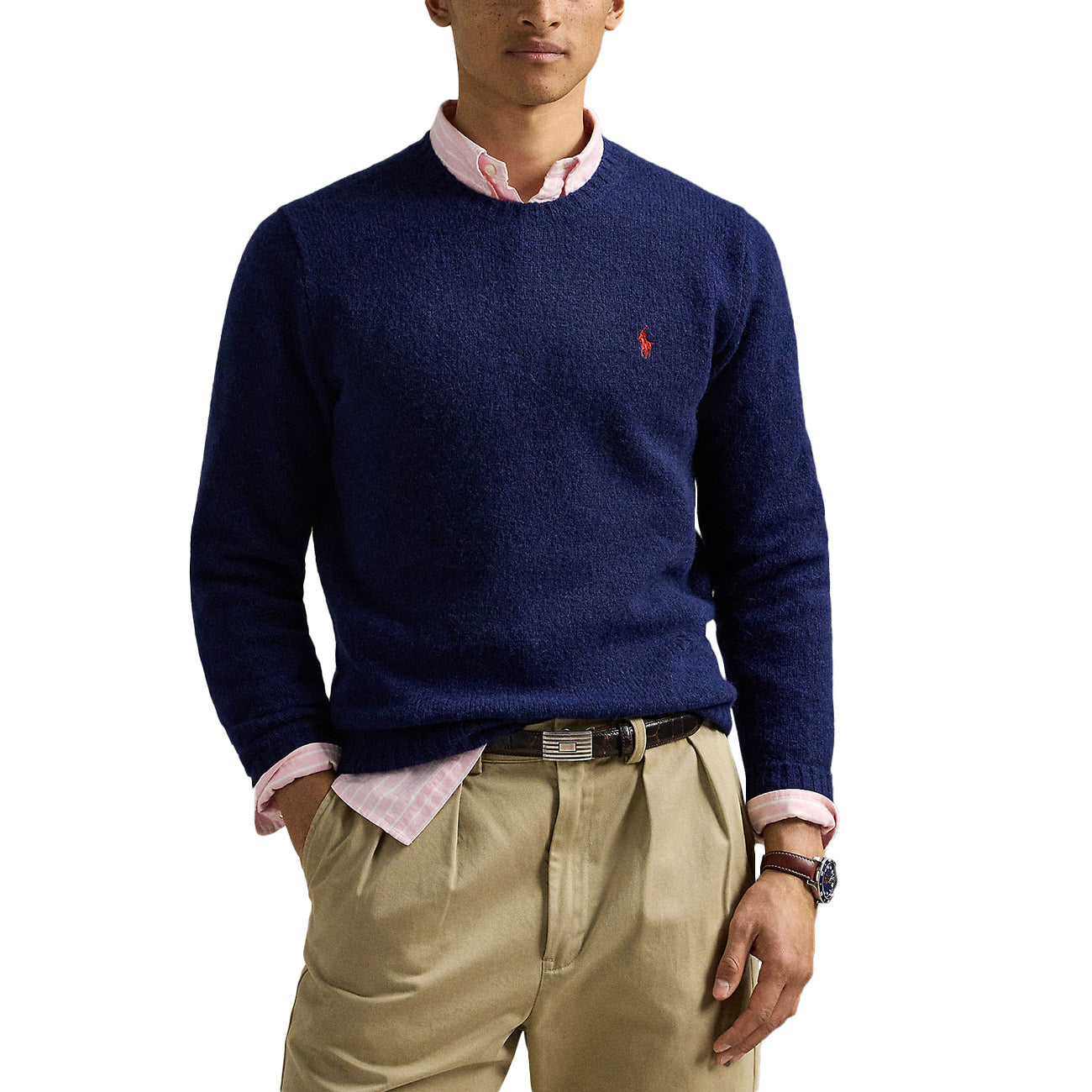 POLO RALPH LAUREN Maglione Girocollo Textured 710918805 501 BRIGHT NAVY 