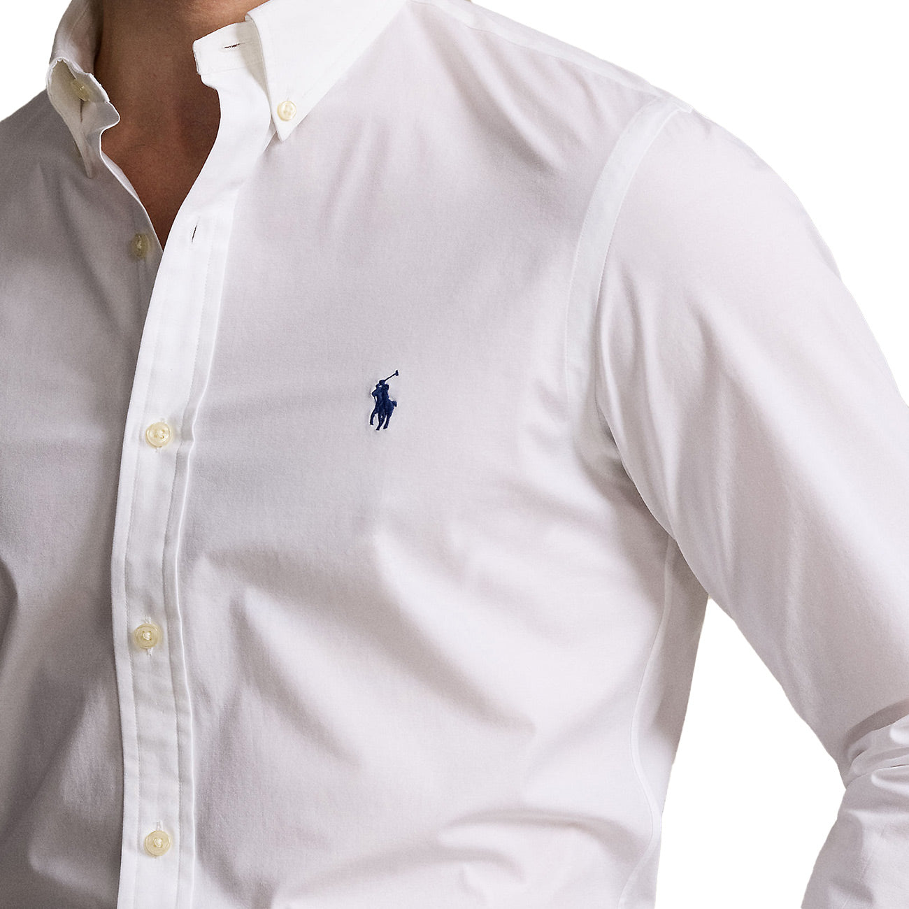 POLO RALPH LAUREN Camicia In Popeline Elasticizzato Slim Fit 710928254 002 WHITE 