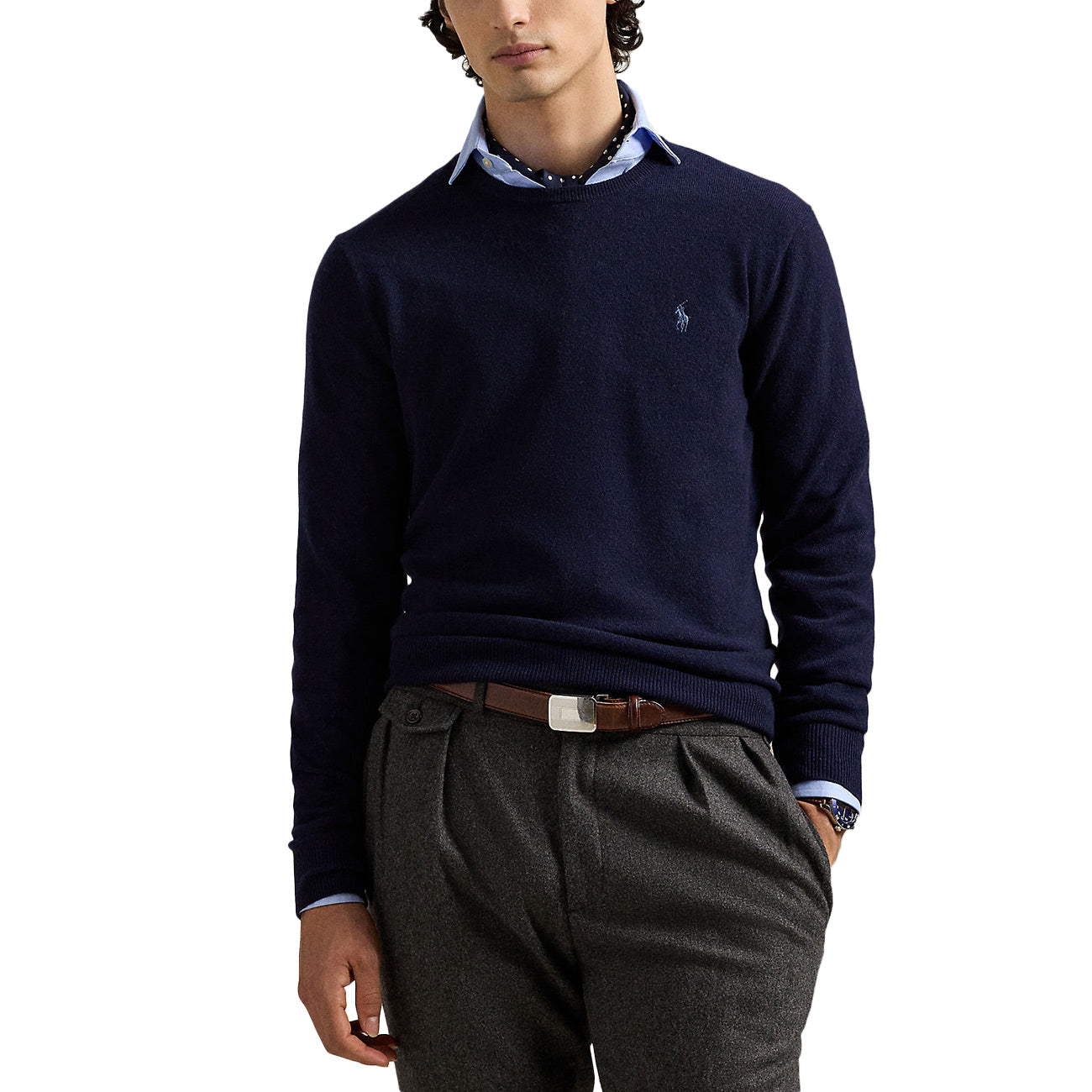 POLO RALPH LAUREN Maglione Girocollo In Lana 710974148 001 HUNTER NAVY 