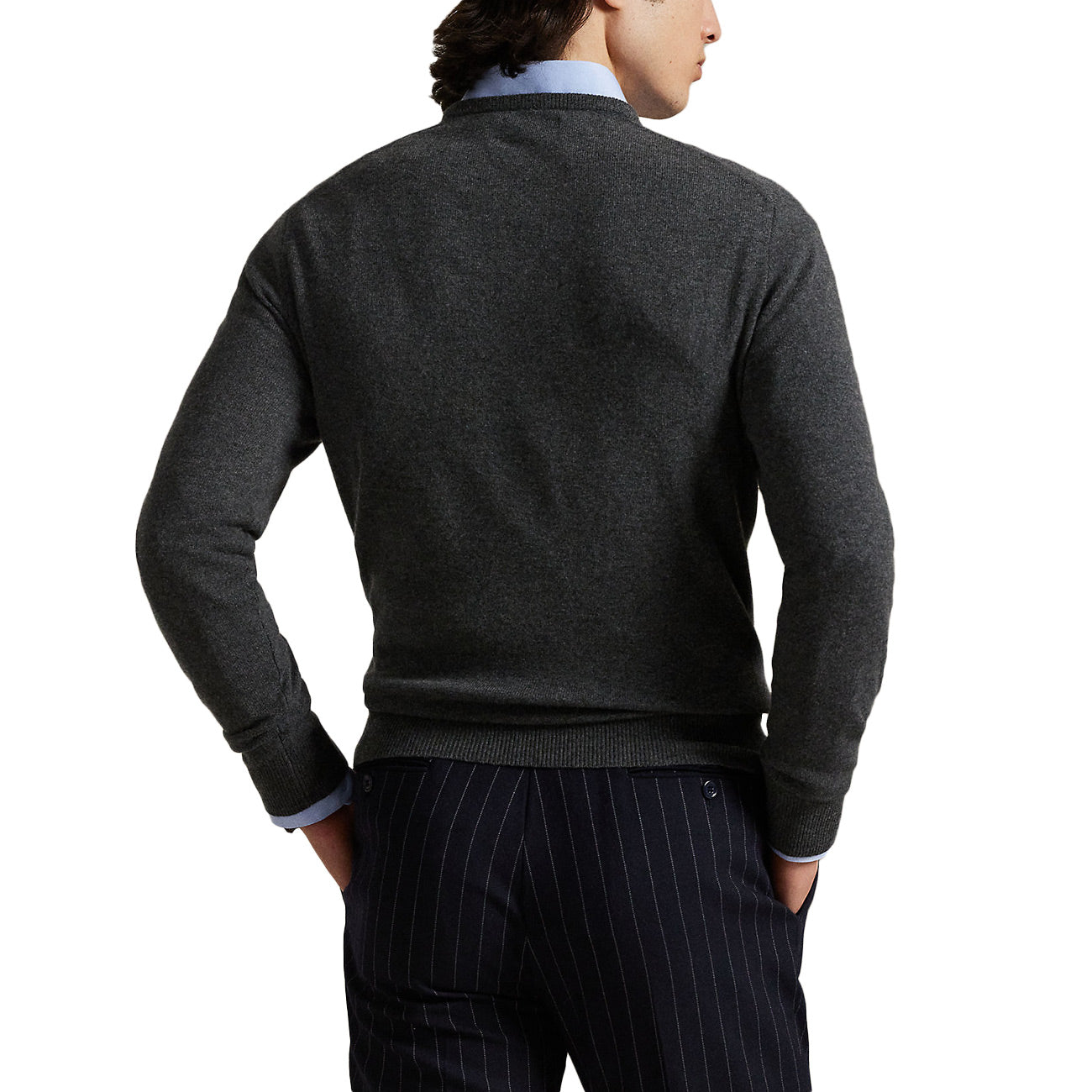 POLO RALPH LAUREN Maglione Girocollo In Lana 710974148 004 DARK CHARCOAL HEATHER 