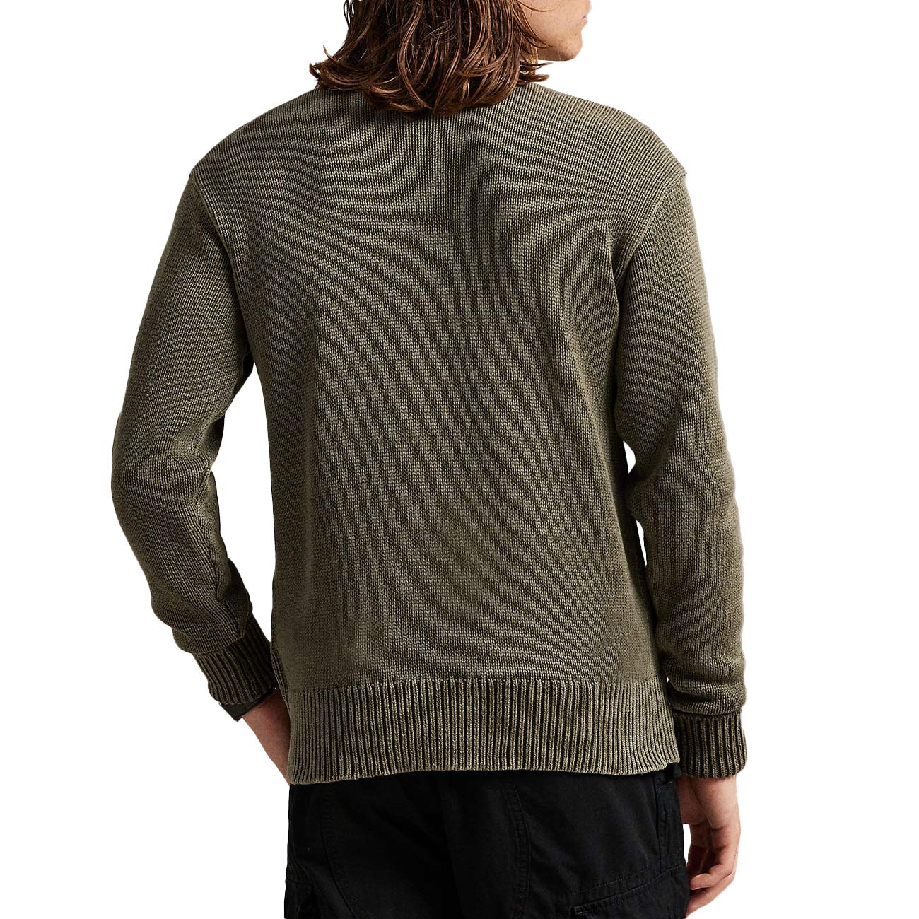 POLO RALPH LAUREN Maglione In Cotone Tinto In Capo 710981614 002 COMPANY OLIVE 