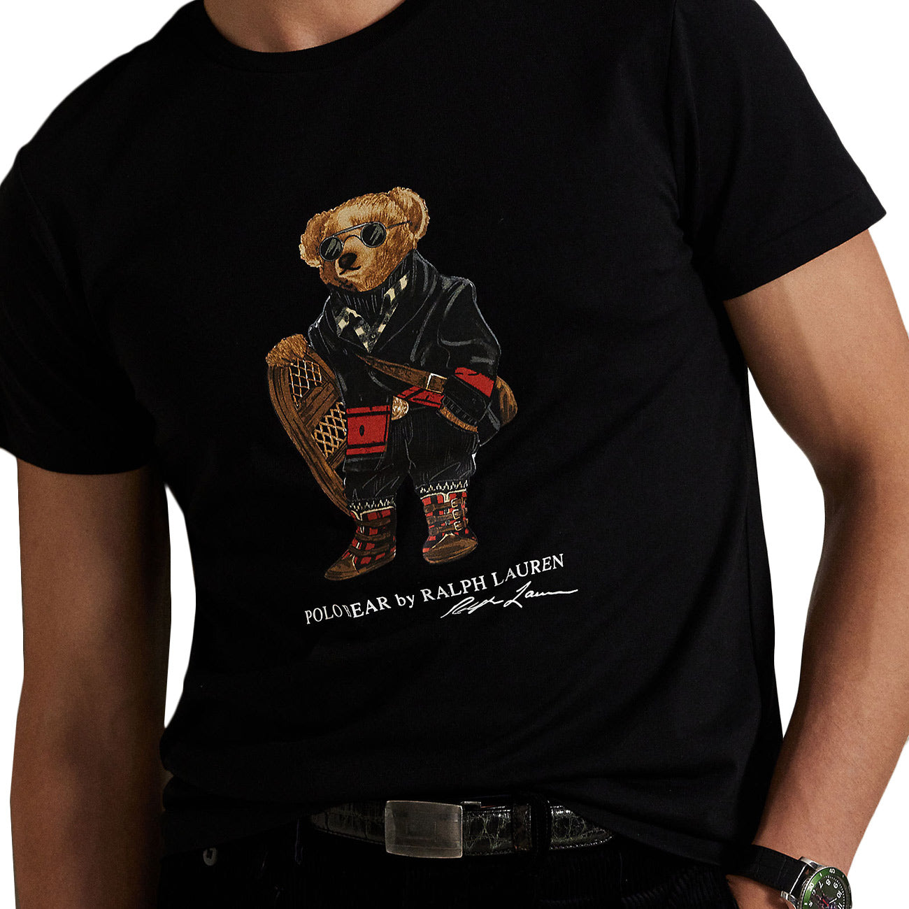 POLO RALPH LAUREN T-Shirt In Jersey Polo Bear Slim Fit 710P00094 001 POLO BLACK HOLIDAY BESR 
