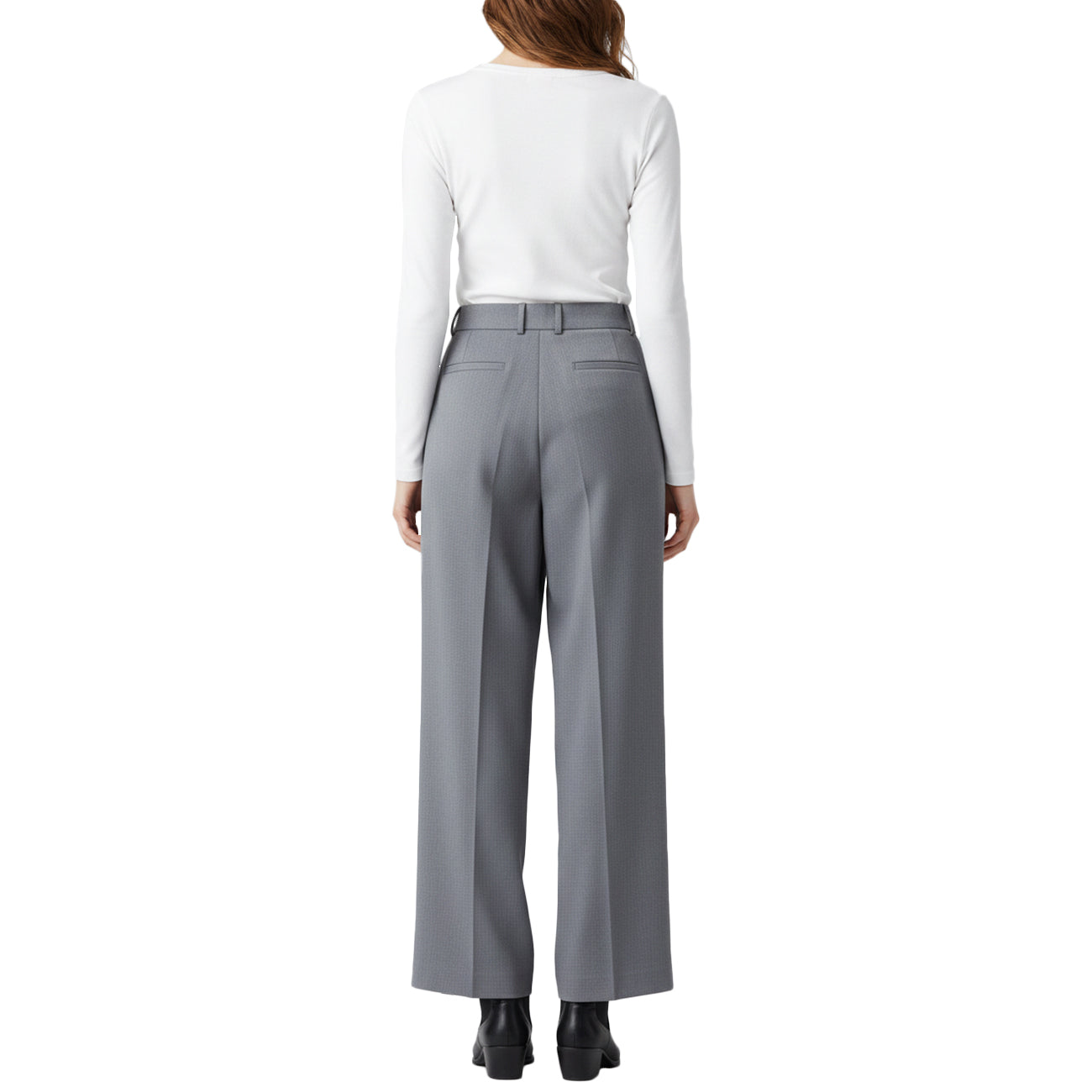 SKILLS MILANO Pantalone Ampio Con Pinces W301ALICE690W721 930 GRIGIO CHIARO 