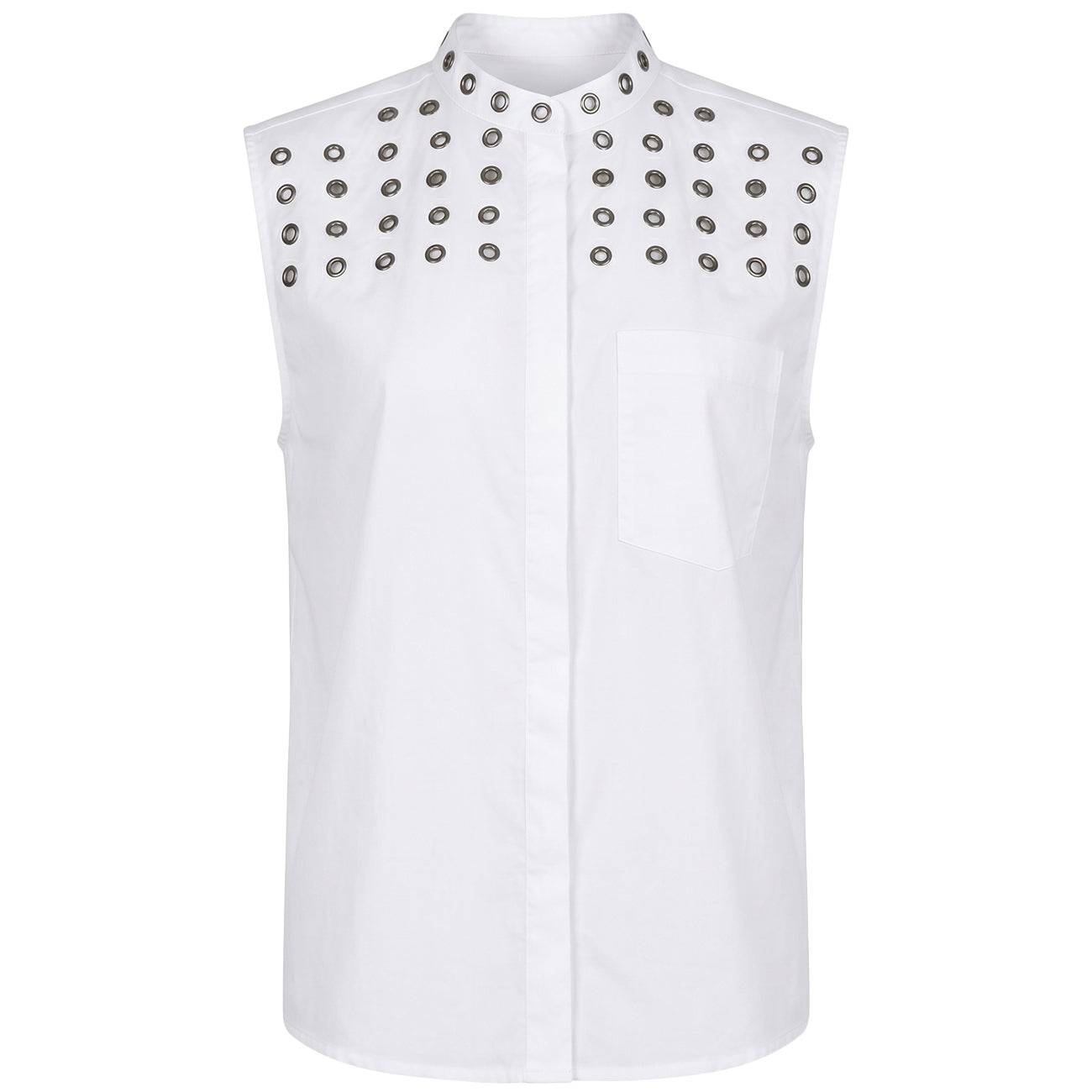 AKEP Camicia Smanicata Con Vele CMKD131129 BIANCO 