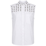 AKEP Camicia Smanicata Con Vele CMKD131129 BIANCO 