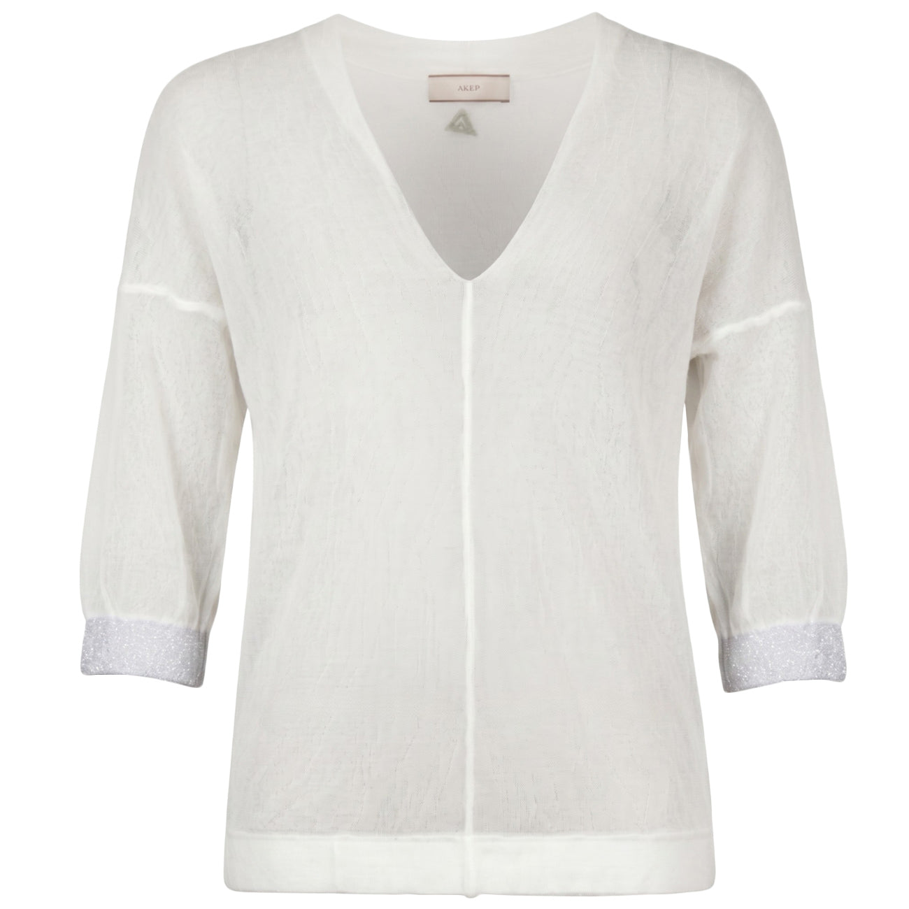 AKEP Blusa Light Jacquard Full Colo CMKD13235 ECRU 