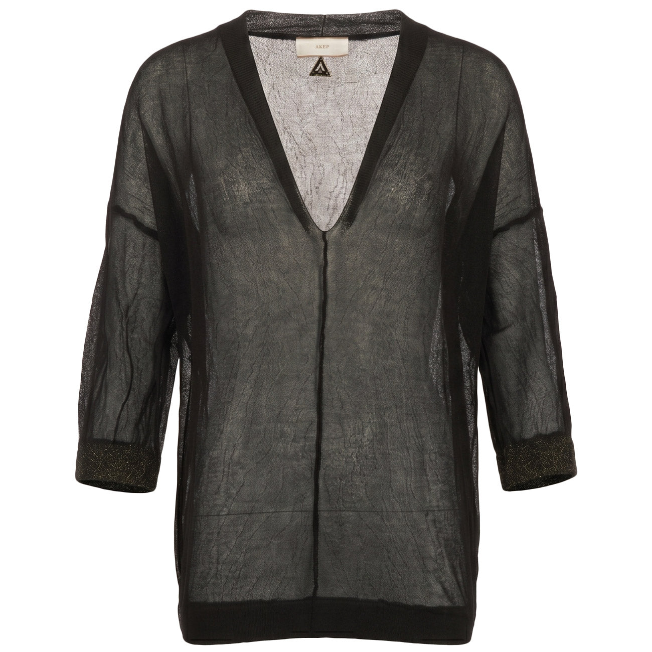 AKEP Blusa Light Jacquard Full Colo CMKD13235 NERO 