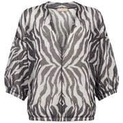 AKEP Blusa Jacquard Animalier CMKD13248 ECRU/NERO 