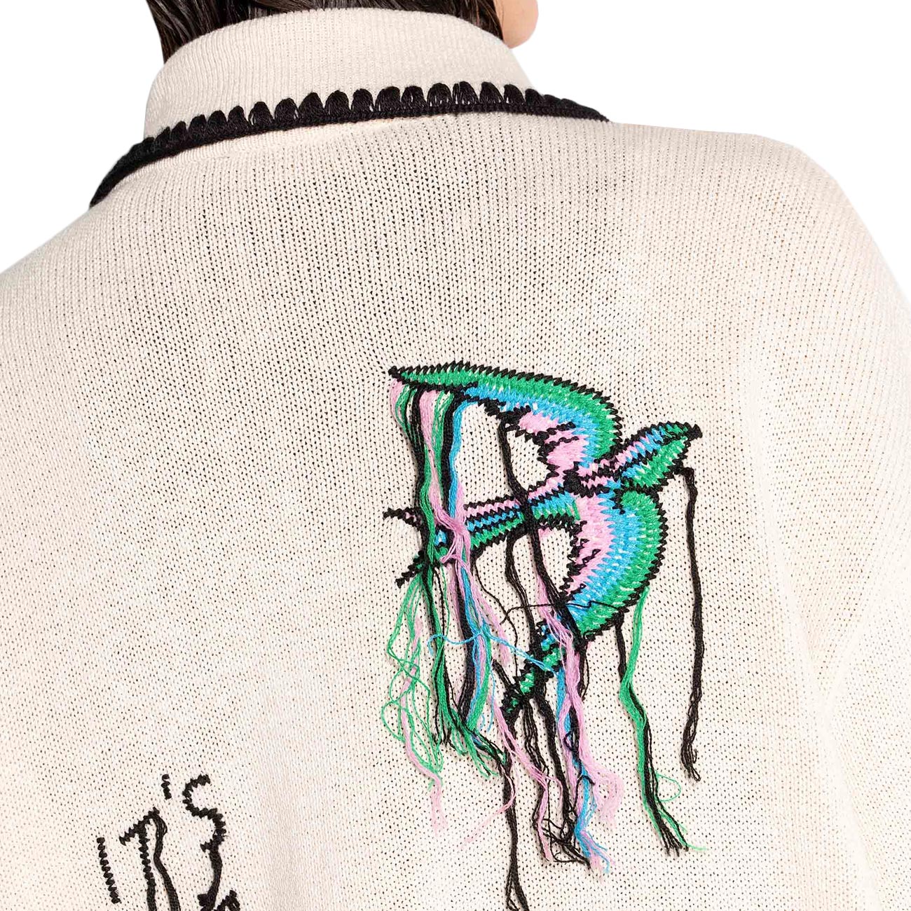 AKEP Cardigan Con Patch E Bordi A Contrasto GBKD13050 PANNA 