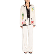 AKEP Cardigan Con Patch E Bordi A Contrasto GBKD13050 PANNA 