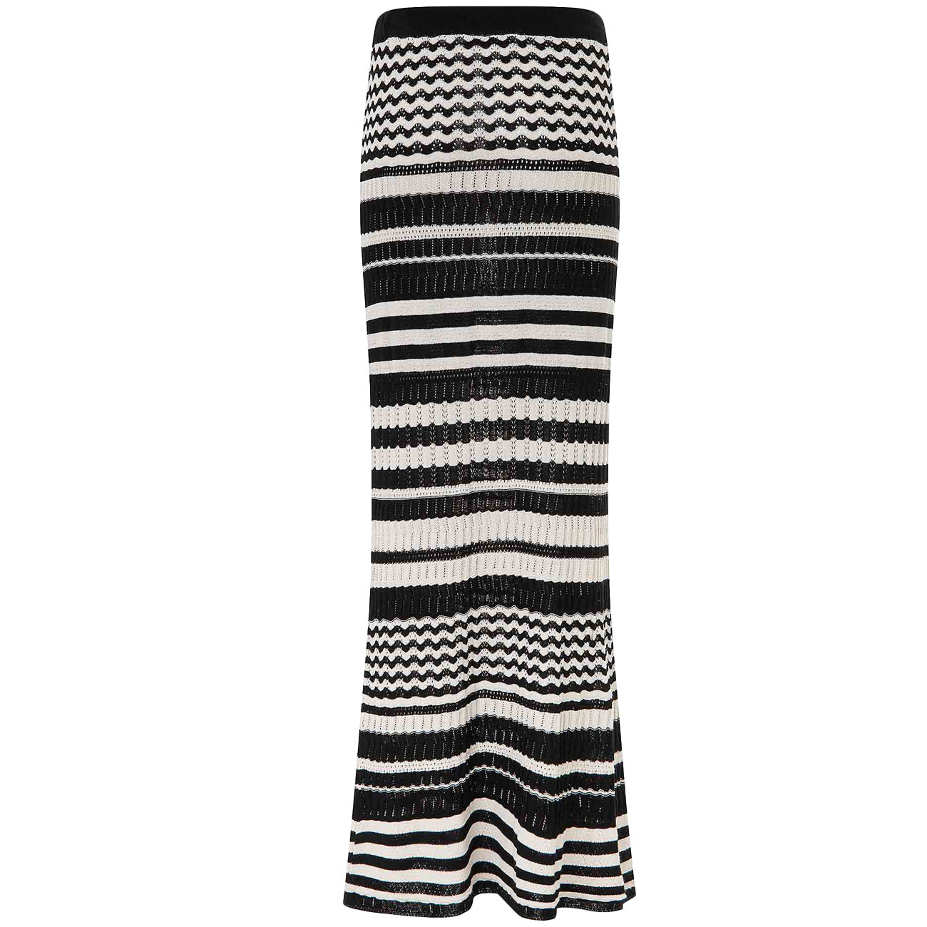 AKEP Gonna Lunga A Righe In Maglia GOKD13207 NERO/BIANCO 