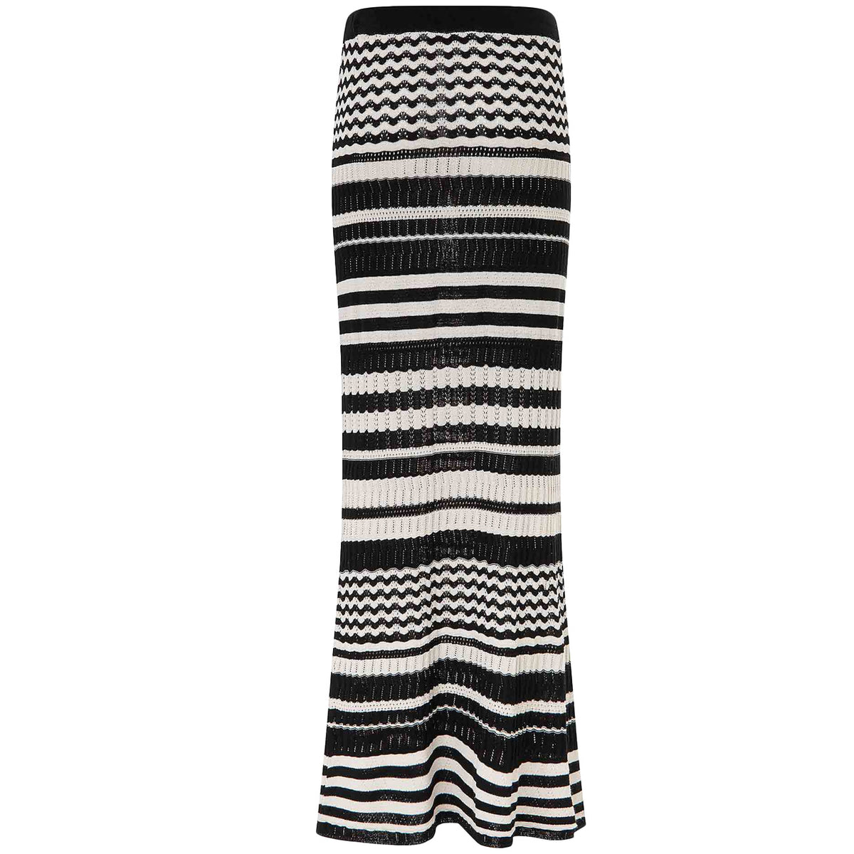 AKEP Gonna Lunga A Righe In Maglia GOKD13207 NERO/BIANCO 