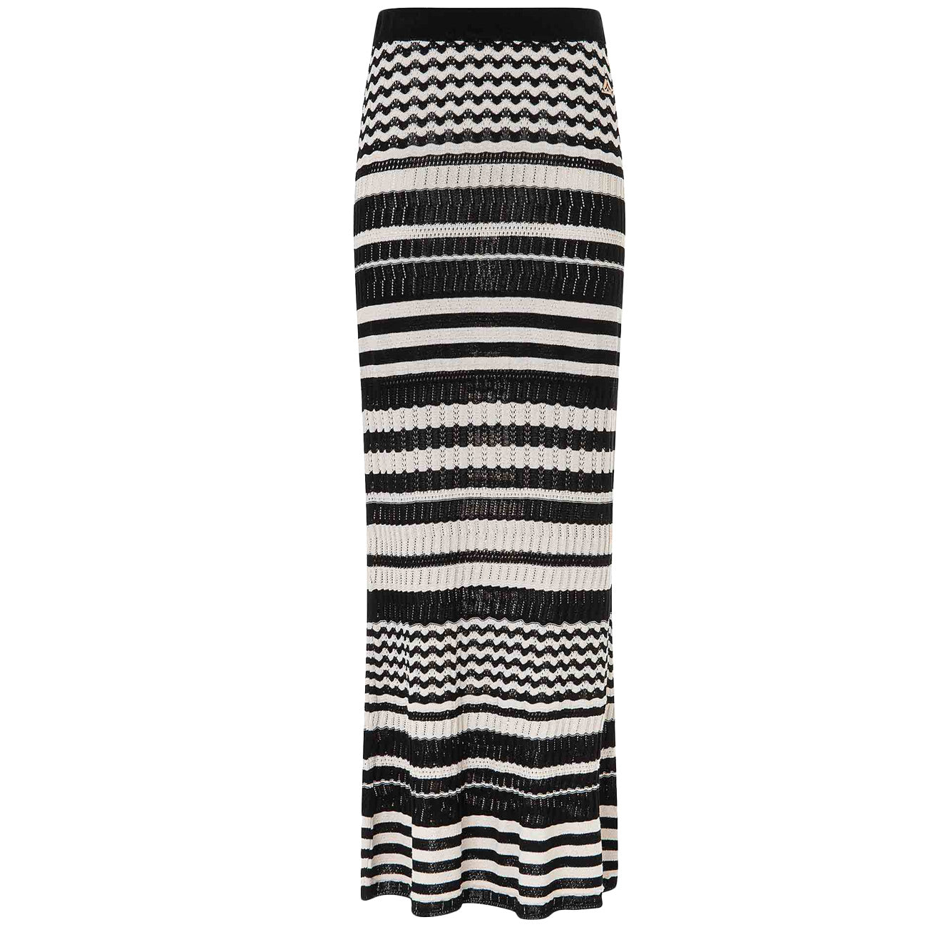 AKEP Gonna Lunga A Righe In Maglia GOKD13207 NERO/BIANCO 