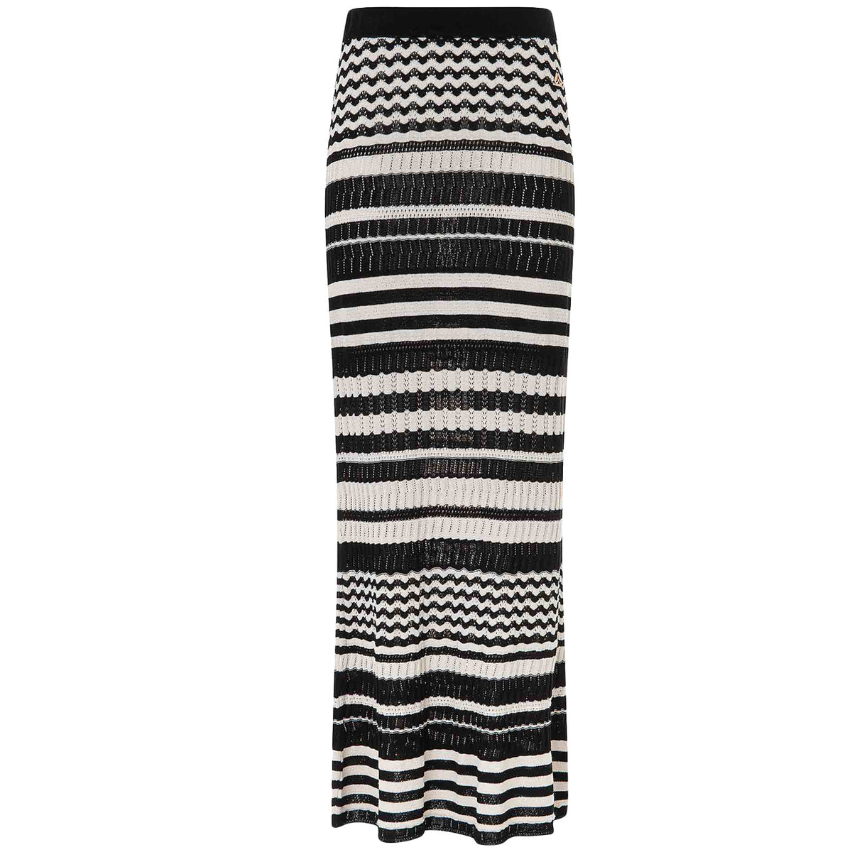 AKEP Gonna Lunga A Righe In Maglia GOKD13207 NERO/BIANCO 