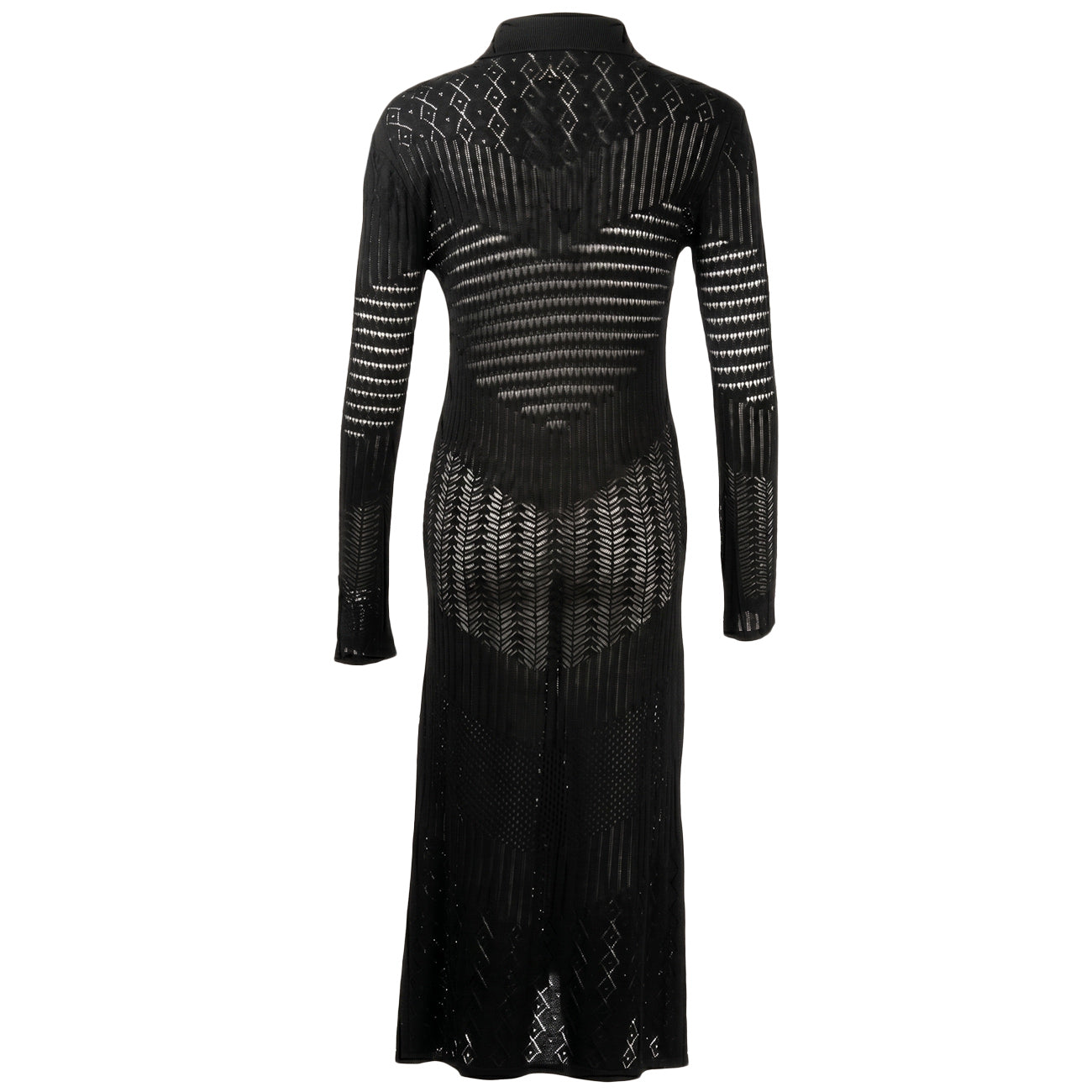 AKEP Maxi Cardigan Punto Pizzo MGKD13046 NERO 
