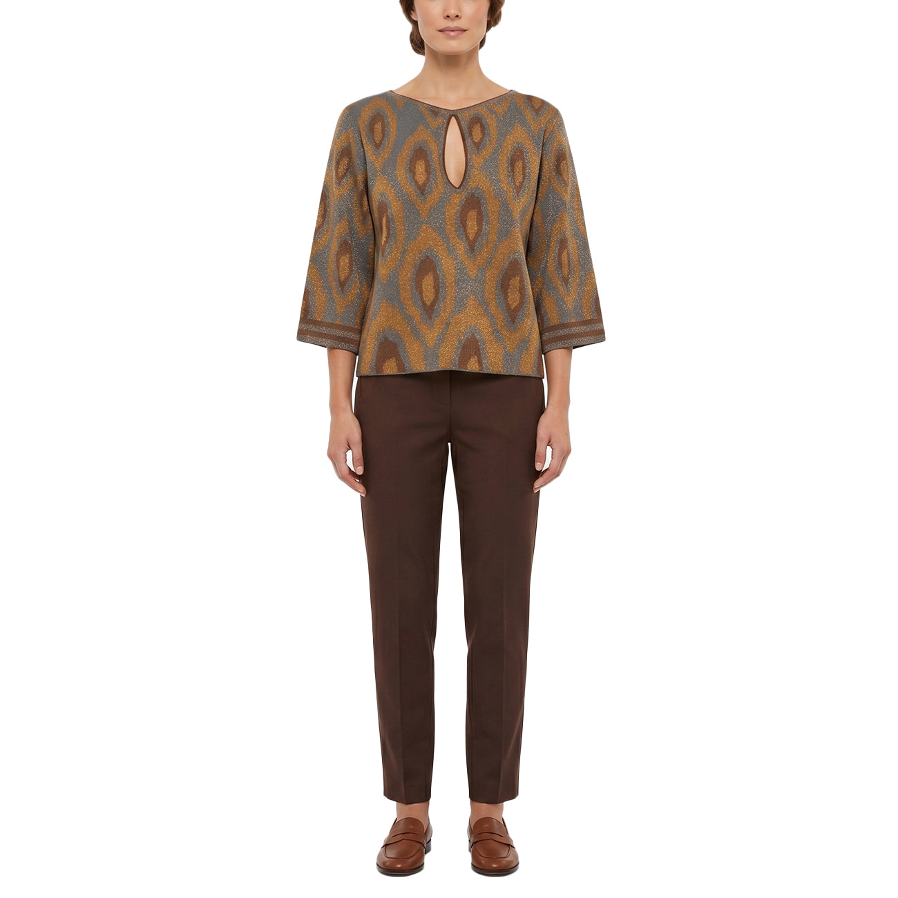 AKEP Maglia Jacquard Peacock Eyes MGKD13062 BLU 