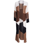 AKEP Maxi Kimono Manica Lunga A Rete MGKD13070 NERO 