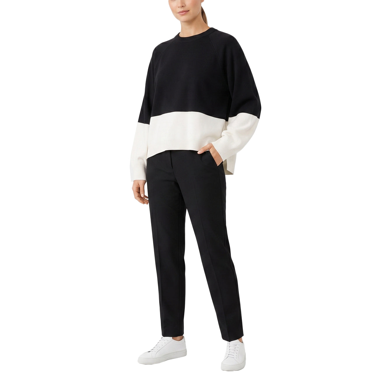 AKEP Maglia Girocollo MGKD13076 NERO/ECRU 
