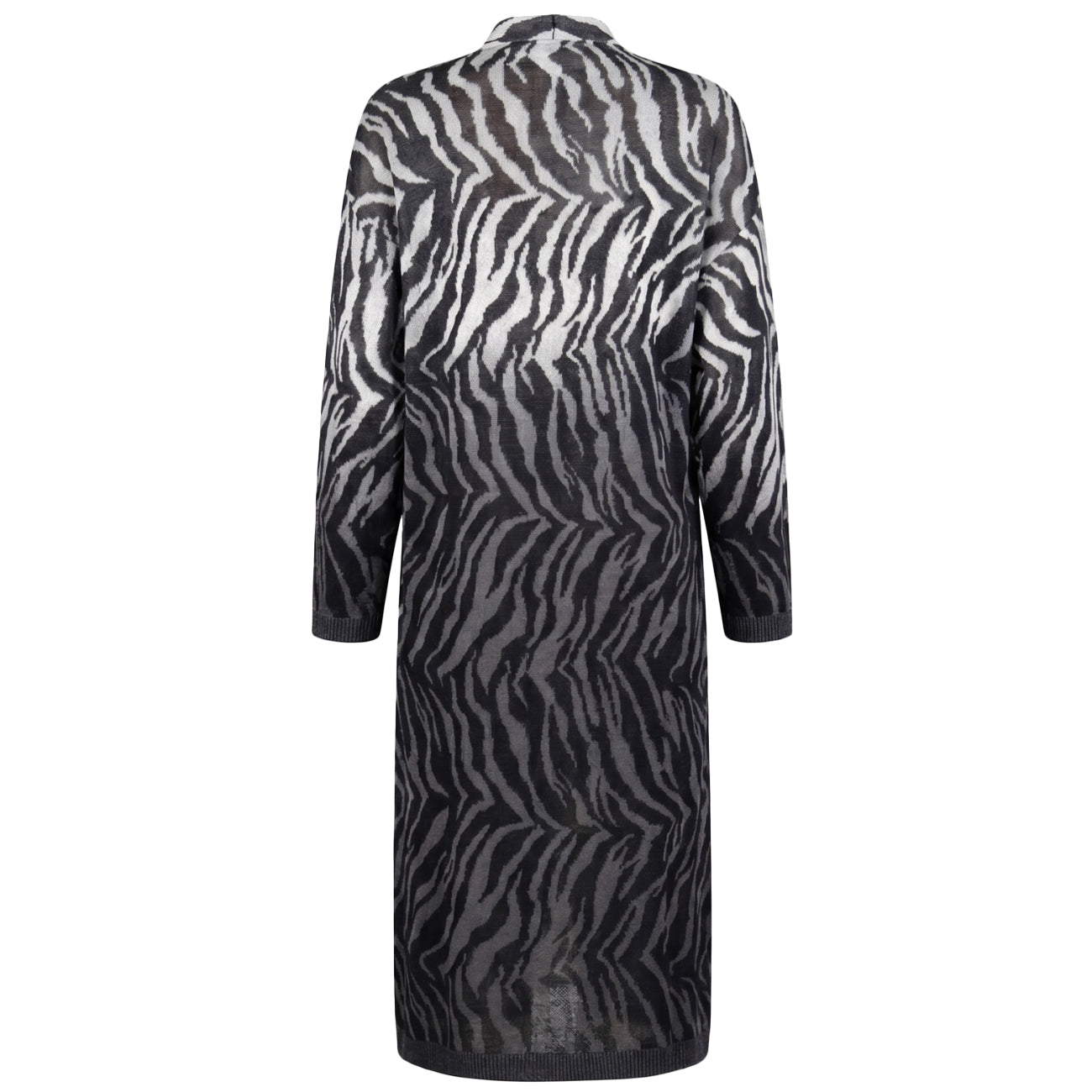 AKEP Cardigan Jacquard Shadow Animal MGKD13247 ECRU/NERO 
