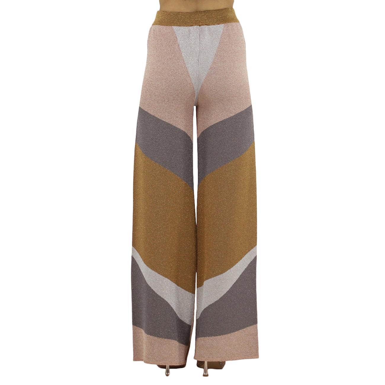 AKEP Pantaloni Jacquard Waves PTKD13017 MARRONE/GRIGIO 