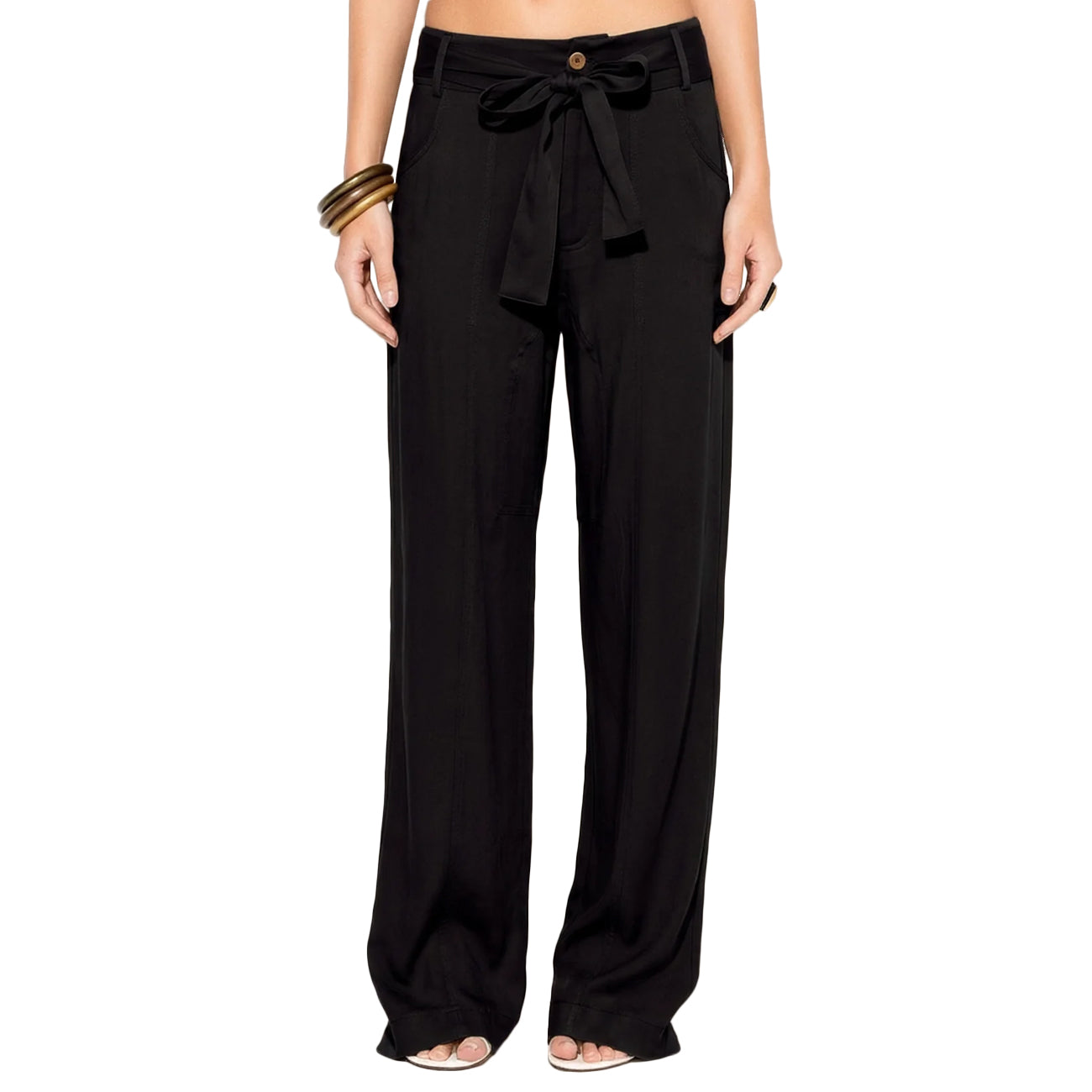 AKEP Pantaloni Tessuto Fluido PTKD13171 NERO 