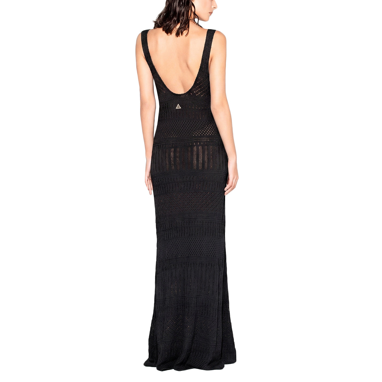 AKEP Abito Lungo Con Scollo A V VSKD13262 NERO 