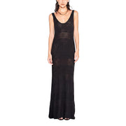 AKEP Abito Lungo Con Scollo A V VSKD13262 NERO 