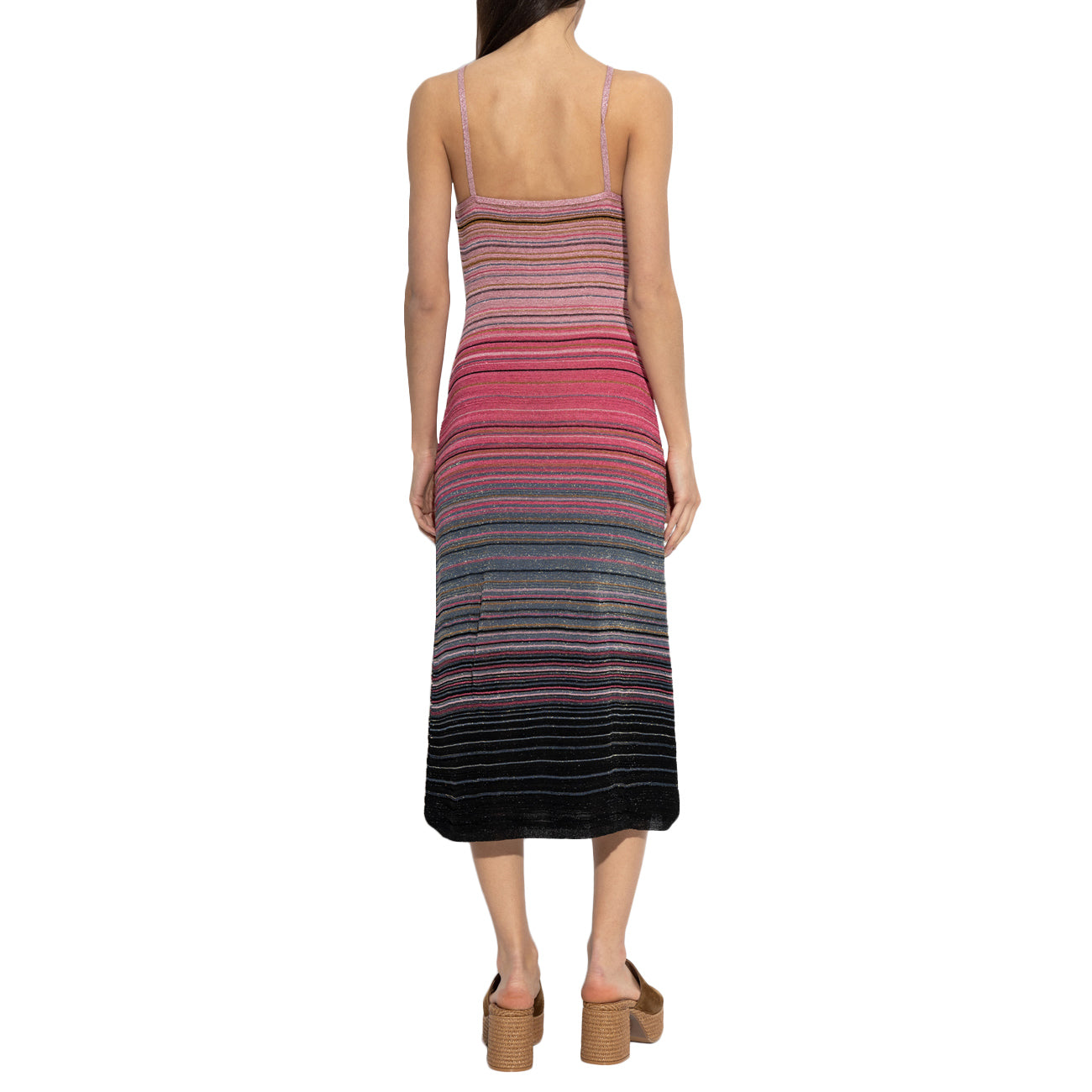 AKEP Abito Lungo A Strisce Lurex VSKD13292 VIOLA 