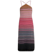 AKEP Abito Lungo A Strisce Lurex VSKD13292 VIOLA 